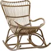 Fauteuil à bascule en rotin foncé Monet - Sika Design