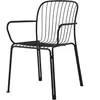 &tradition Chaise de jardin empilable avec accoudoires en acier noir chaud Thorvald SC95 - &trad