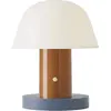 & Tradition SETAGO-Lampe sans fil LED rechargeable avec variateur H22cm Marron