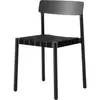 Chaise en bois noir et sangles en lin noir Betty - &tradition