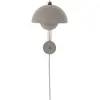 Applique murale avec prise gris Flowerpot VP8 - &tradition