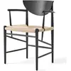 Chaise avec accoudoirs en bois noir HM4 Drawn - &tradition