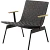 &tradition Fauteuil de jardin avec accoudoirs en acier et sangles en polyester noir Ville AV44 -