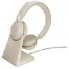Jabra Evolve2 65 MS Auriculares Bluetooth Beige + Soporte de Carga
