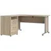 Bureau d'angle Prima avec caisson 160 x 150 cm chêne structuré