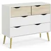 Tvilum Commode 4 tiroirs OSLO blanc/ imitation chêne