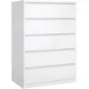 BUT Commode 5 tiroirs BEST LAK blanc laqué