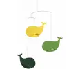 Flensted Mobiles Happy Whales Greyscale Mobile en acier Noir/gu, 54 x 45 cm