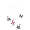 Flensted Mobiles Flying Chairs Mobile, Acier allié Carton, Rouge/Noir, 55 x 40 cm