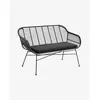 Nordal Banc de jardin avec coussin - noir
