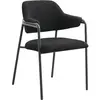 Chaise avec accoudoirs en acier et tissu noir 56x84cm Albert - Nordal