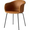 Chaise en cuir marron piétement noir JH29 - &tradition