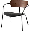 Fauteuil en noyer laqué et tissu gris AV6 Pavilion - &tradition