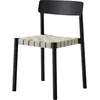 Chaise en bois noir et sangles en lin naturel Betty - &tradition