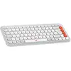 Logitech Clavier Bluetooth POP Icon Keys en Blanc Cassé Et Orange