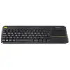 Logitech Clavier avec pavé tactile K400 Plus pour PC à connexion TV en Noir