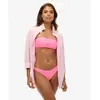Superdry Haut de bikini bandeau pour femme avec logo, Rose paparazzi, M