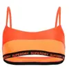 Superdry Haut de bikini bustier élastique pour femme, Orange soleil fluo, XS