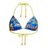 Superdry Haut de bikini triangle avec lacets, Dauphin bleu océan, S