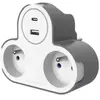 Adaptateur triplite + 2 USB Jacobsen blanche 16A