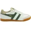 Gola Mixte Elan Leather Baskets, White/Evergreen/Bone, 39 EU