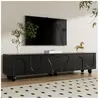 Meuble TV - MODERNLUXE - 180x40x42 cm - 2 tiroirs 4 portes - Pieds boi...