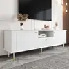 Meuble TV - MODERNLUXE - 170x36x545 cm - 1 tiroir et 2 portes - Pieds ...