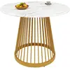 Table de séjour ronde fixe blanc - 80x80-80max.cm table blanc
