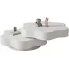 MERAX Table basse pivotante forme atypique blanc - 67,5x74,8 cm pannea...