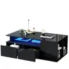 MERAX Table basse rectangulaire noir avec 2 tiroirs - 50x100 cm led pa...