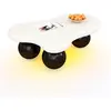 MERAX Table basse forme atypique blanc+noir - 62,5x95 cm led mdf table...