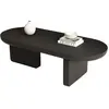 Table basse ovale noir - 49,8x119,7 cm mdf table basse noir