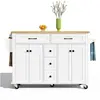 Desserte 4 portes 5 tiroirs coloris blanc merax