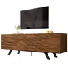 Meuble tv noyer 160 cm mdf meuble tv bois foncé