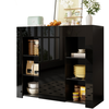 MERAX Buffet 1 porte(s) 0 tiroir(s) - 95 cm noir panneau de particules...