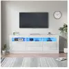 Flieks Modernluxe - Meuble tv 160cm adapté pour tv 70' - avec led - 2 ...