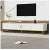 MODERNLUXE Meuble TV 180cm pour TV 80" - 2 portes & 2 tiroirs - Blanc