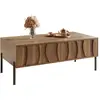 MERAX Table basse rectangulaire naturel avec 2 tiroirs - 55x105 cm mdf...