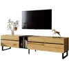 Meuble tv naturel 180 cm panneau de particules meuble tv naturel