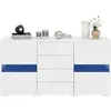 Buffet 2 porte(s) 4 tiroir(s) - 145 cm blanc led mdf buffet blanc