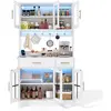 MERAX Buffet de cuisine 6 portes 2 tiroirs - 100 cm blanc led mdf buff...