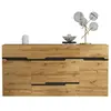 MERAX Buffet 2 porte(s) 4 tiroir(s) - 160 cm naturel+noir panneau de p...