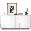 MERAX Buffet 4 porte(s) 0 tiroir(s) - 160 cm blanc panneau de particul...