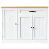 MERAX Buffet de cuisine 3 portes 1 tiroir - 107 cm blanc+naturel mdf b...