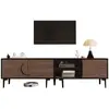 Meuble tv noyer 180 cm panneau de particules meuble tv bois foncé