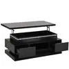 MERAX Table basse relevable rectangulaire noir - 50x100 cm led panneau...