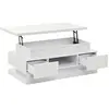 MERAX Table basse relevable rectangulaire blanc - 50x100 cm led pannea...