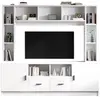 Meuble tv blanc 180 cm panneau de particules meuble tv blanc