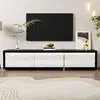 MODERNLUXE Meuble TV à longueur réglable (140-260 cm) - 3 portes abatt...