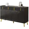 MERAX Buffet 4 porte(s) 4 tiroir(s) - 140 cm noir mdf buffet noir